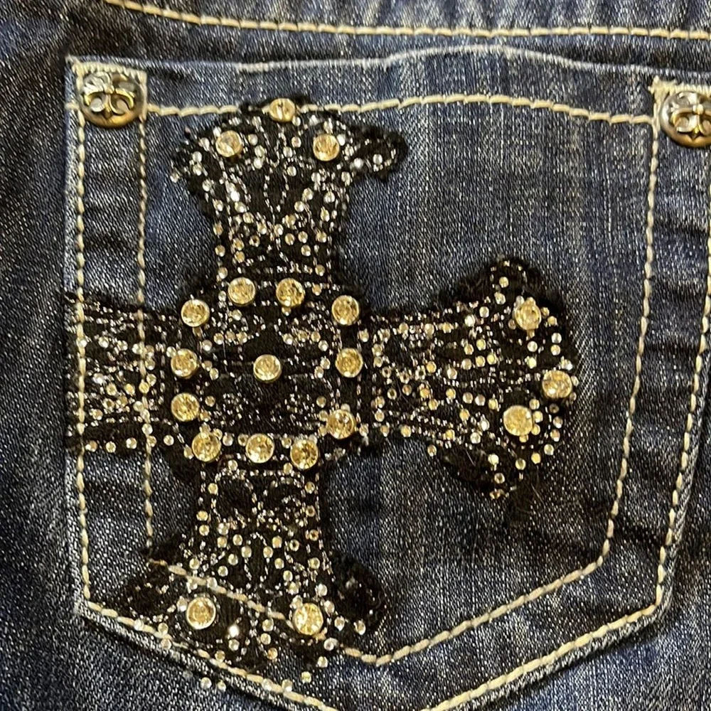 Miss Me Cross Embellished Pockets Skinny Jeans Women’s Size 25 - Picture 7 of 11